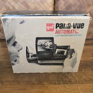 Vintage GAF Pana-Vue Automatic Lighted 2x2 Slide Viewer Original Box